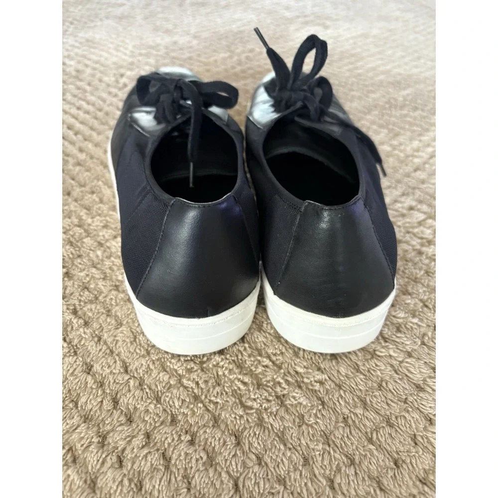 Eileen Fisher Prop Le Sneakers Womens 11 Black Leather Low-Top Platform Luxury